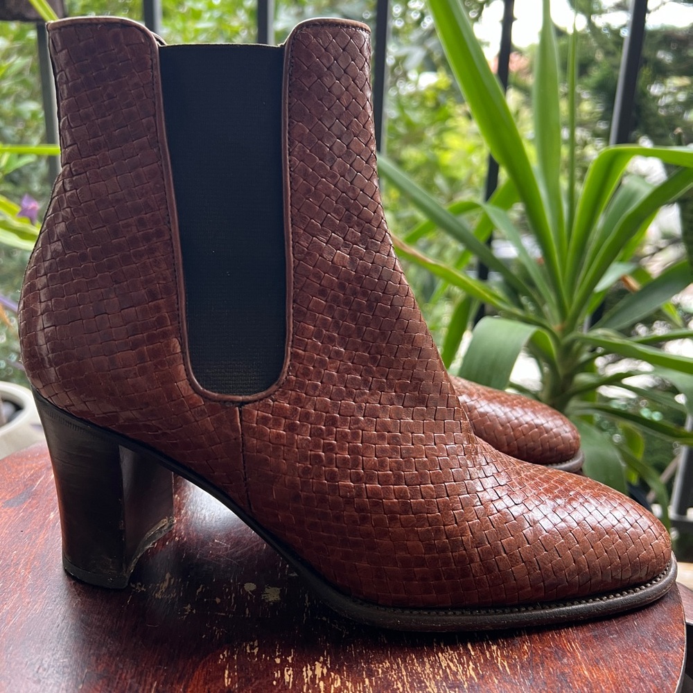 Stephane Kelian Brown Woven Heeled Boots - Picture 4 of 5